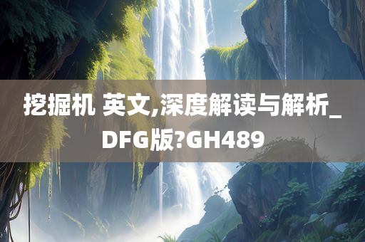 挖掘机 英文,深度解读与解析_DFG版?GH489