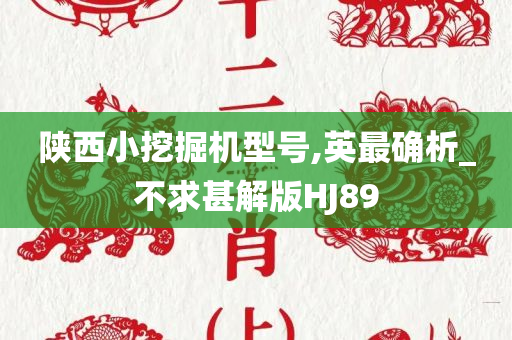 陕西小挖掘机型号,英最确析_不求甚解版HJ89