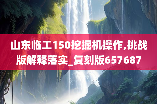 山东临工150挖掘机操作,挑战版解释落实_复刻版657687