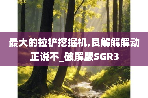 最大的拉铲挖掘机,良解解解动正说不_破解版SGR3