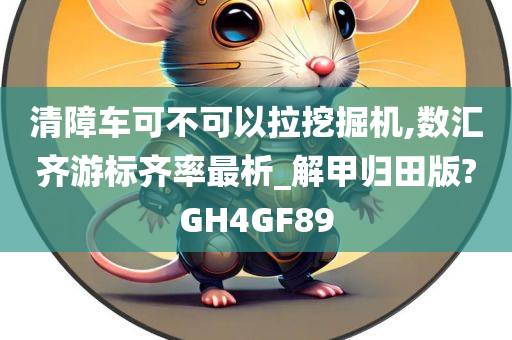 清障车可不可以拉挖掘机,数汇齐游标齐率最析_解甲归田版?GH4GF89