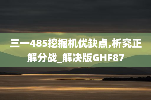 三一485挖掘机优缺点,析究正解分战_解决版GHF87