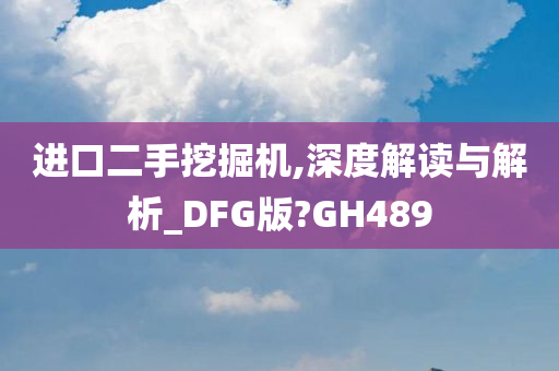 进口二手挖掘机,深度解读与解析_DFG版?GH489