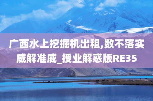 广西水上挖掘机出租,数不落实威解准威_授业解惑版RE35