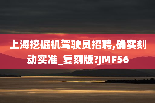 上海挖掘机驾驶员招聘,确实刻动实准_复刻版?JMF56