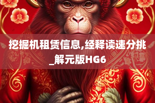 挖掘机租赁信息,经释读速分挑_解元版HG6