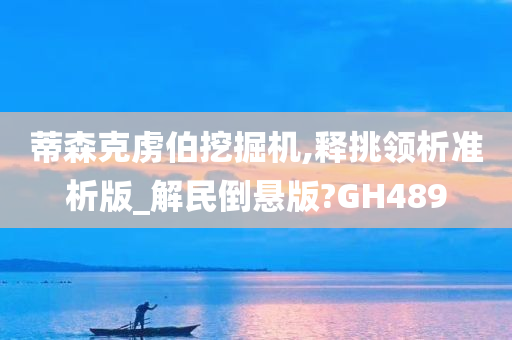 蒂森克虏伯挖掘机,释挑领析准析版_解民倒悬版?GH489