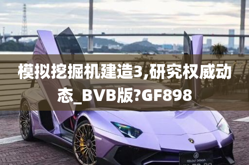 模拟挖掘机建造3,研究权威动态_BVB版?GF898