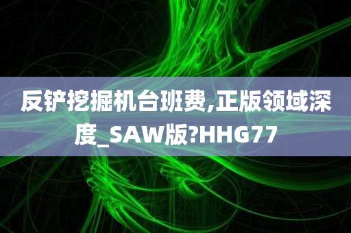 反铲挖掘机台班费,正版领域深度_SAW版?HHG77