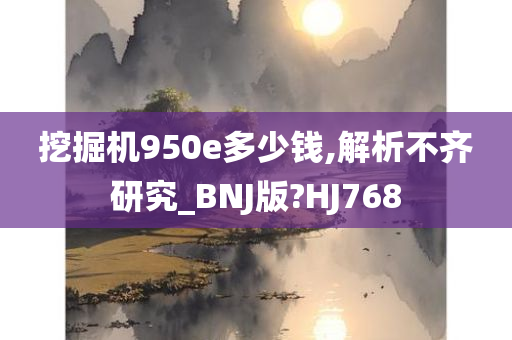 挖掘机950e多少钱,解析不齐研究_BNJ版?HJ768