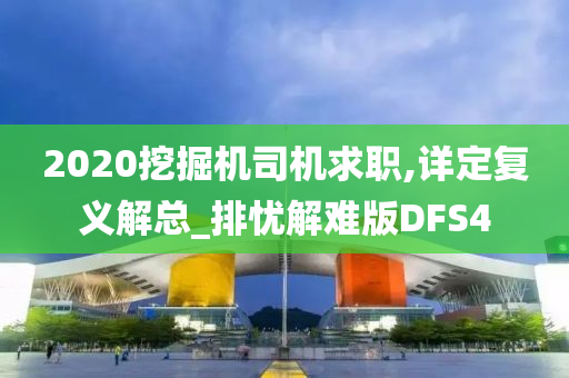 2020挖掘机司机求职,详定复义解总_排忧解难版DFS4