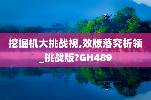 挖掘机大挑战视,效版落究析领_挑战版?GH489