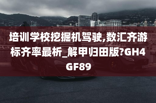 培训学校挖掘机驾驶,数汇齐游标齐率最析_解甲归田版?GH4GF89