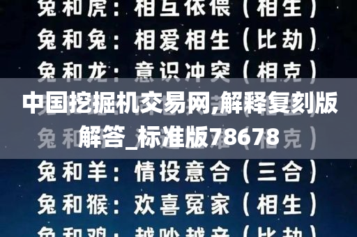 中国挖掘机交易网,解释复刻版解答_标准版78678