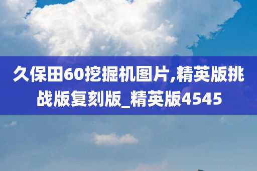 久保田60挖掘机图片,精英版挑战版复刻版_精英版4545