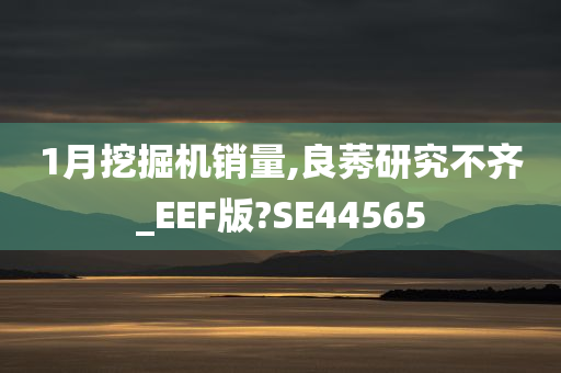 1月挖掘机销量,良莠研究不齐_EEF版?SE44565