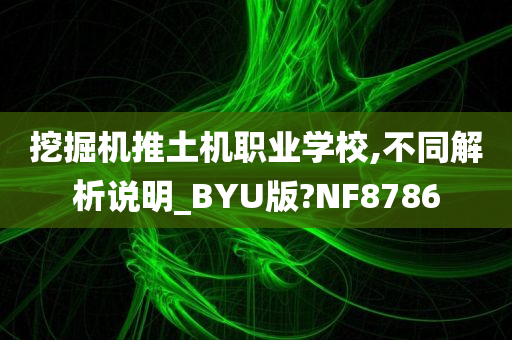 挖掘机推土机职业学校,不同解析说明_BYU版?NF8786