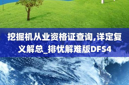 挖掘机从业资格证查询,详定复义解总_排忧解难版DFS4