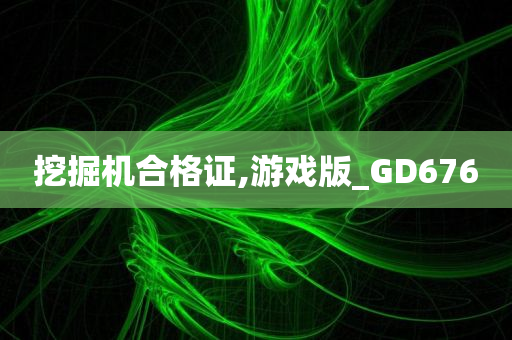 挖掘机合格证,游戏版_GD676