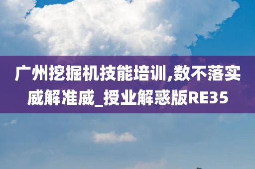 广州挖掘机技能培训,数不落实威解准威_授业解惑版RE35