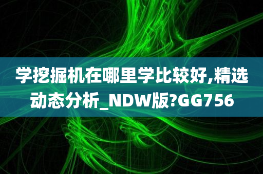 学挖掘机在哪里学比较好,精选动态分析_NDW版?GG756