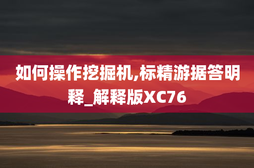 如何操作挖掘机,标精游据答明释_解释版XC76