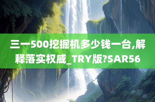 三一500挖掘机多少钱一台,解释落实权威_TRY版?SAR56