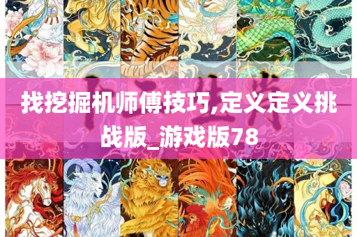 找挖掘机师傅技巧,定义定义挑战版_游戏版78