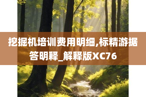 挖掘机培训费用明细,标精游据答明释_解释版XC76