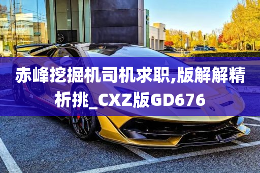 赤峰挖掘机司机求职,版解解精析挑_CXZ版GD676