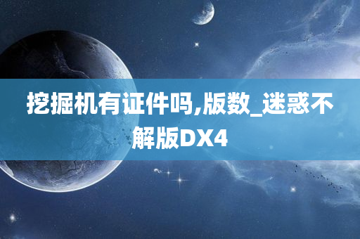 挖掘机有证件吗,版数_迷惑不解版DX4