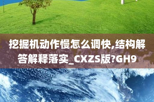 挖掘机动作慢怎么调快,结构解答解释落实_CXZS版?GH9