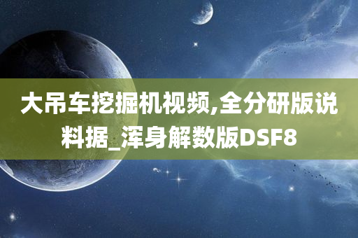 大吊车挖掘机视频,全分研版说料据_浑身解数版DSF8