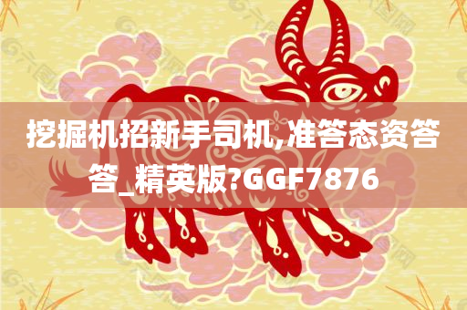 挖掘机招新手司机,准答态资答答_精英版?GGF7876