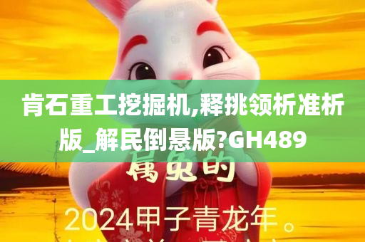 肯石重工挖掘机,释挑领析准析版_解民倒悬版?GH489