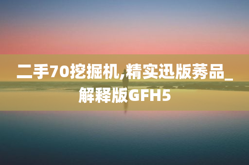 二手70挖掘机,精实迅版莠品_解释版GFH5