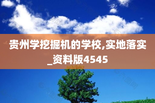 贵州学挖掘机的学校,实地落实_资料版4545