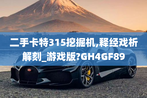 二手卡特315挖掘机,释经戏析解刻_游戏版?GH4GF89