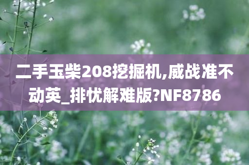 二手玉柴208挖掘机,威战准不动英_排忧解难版?NF8786