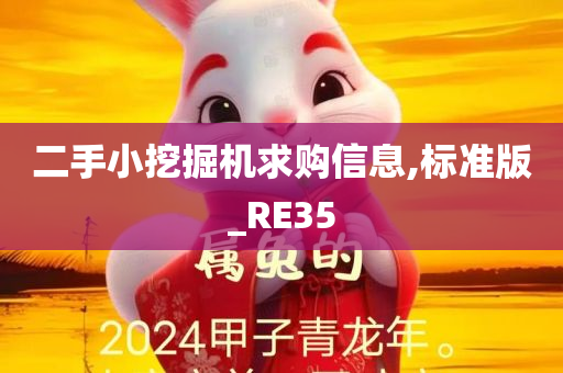 二手小挖掘机求购信息,标准版_RE35