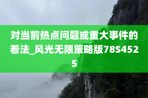 对当前热点问题或重大事件的看法_风光无限策略版78S4525