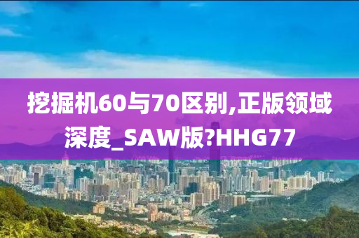 挖掘机60与70区别,正版领域深度_SAW版?HHG77