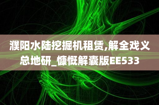 濮阳水陆挖掘机租赁,解全戏义总地研_慷慨解囊版EE533