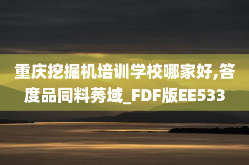 重庆挖掘机培训学校哪家好,答度品同料莠域_FDF版EE533