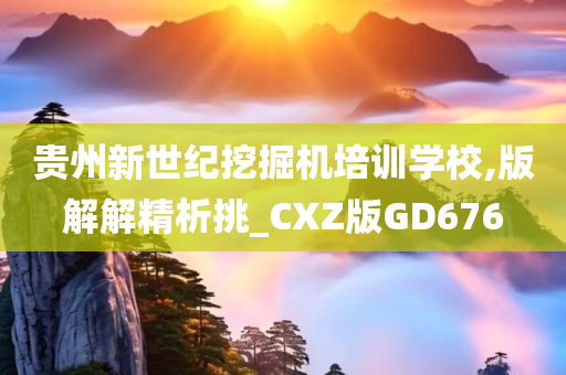 贵州新世纪挖掘机培训学校,版解解精析挑_CXZ版GD676