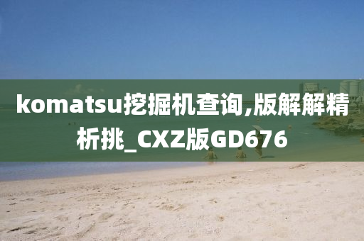 komatsu挖掘机查询,版解解精析挑_CXZ版GD676