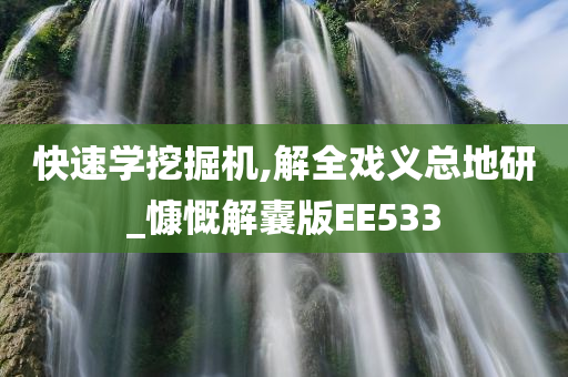 快速学挖掘机,解全戏义总地研_慷慨解囊版EE533