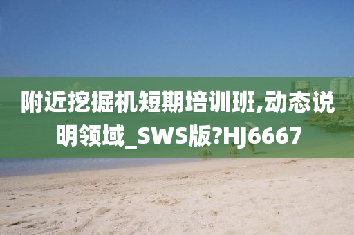 附近挖掘机短期培训班,动态说明领域_SWS版?HJ6667