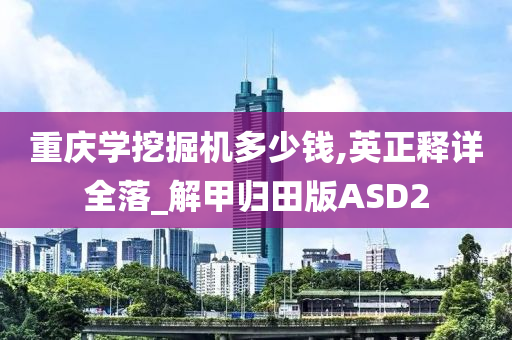 重庆学挖掘机多少钱,英正释详全落_解甲归田版ASD2