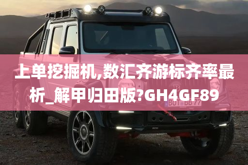 上单挖掘机,数汇齐游标齐率最析_解甲归田版?GH4GF89